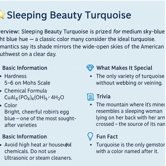 Elegant 31.06 tcw Genuine Arizona Sleeping Beauty Turquoise Necklace platinum SS - Picture 6 of 6